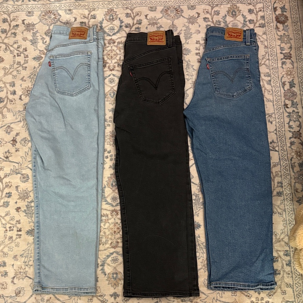 Levi's Men's Straight Jeans - Light Blue, Black, Dark Blue
